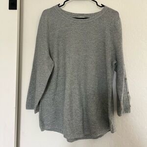 Talbots Sage Green Knit Sweater Button Accent XL 100% Cotton Women’s Long Sleeve